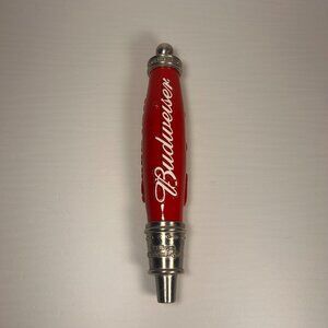Vintage Red Budweiser Beer Tap Handle Great American Lager 12"